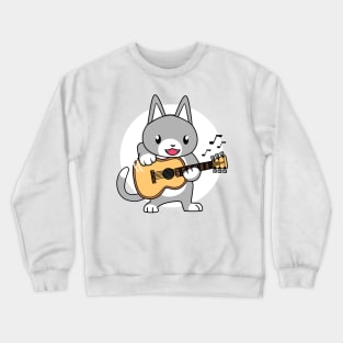 CAT PLAY GUITAR CARTOON Crewneck Sweatshirt